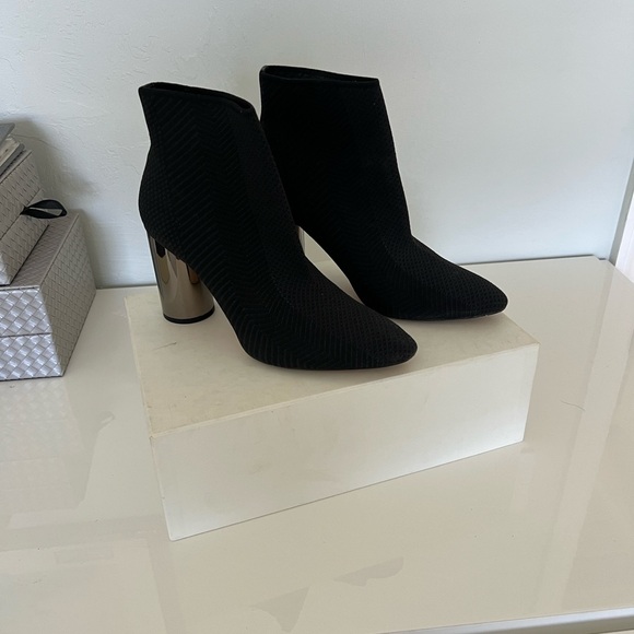 Zara Shoes - Zara Black Ankle Boots with Silver Heel